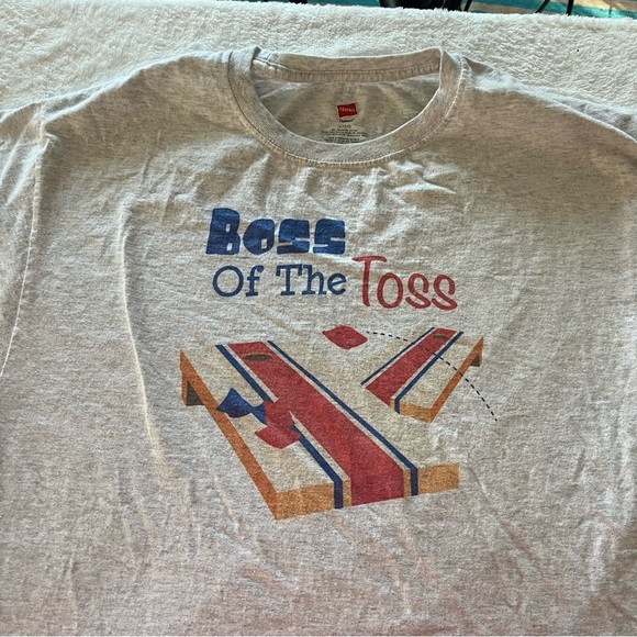 Vintage Cornhole Shirt Boss of the Toss Preshrunk Cotton Unisex Large Graphic L - Picture 7 of 7